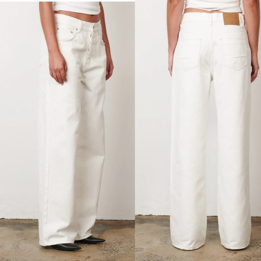 NWT Bayse Perry Denim Low Slung Baggy Jeans Cream off-white Size 27